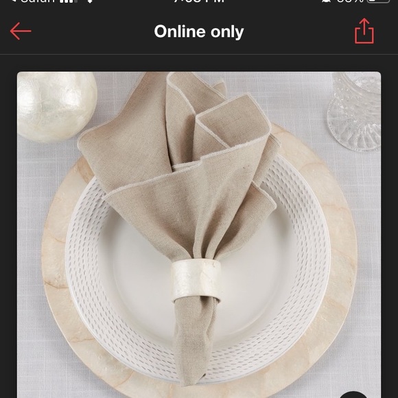 Saro Set of 8 ivory Capiz Napkin Rings. Can buy multiple sets of 8! - Picture 4 of 4